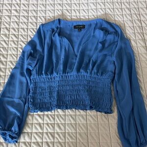Banana Republic Blue Smocked Blouse